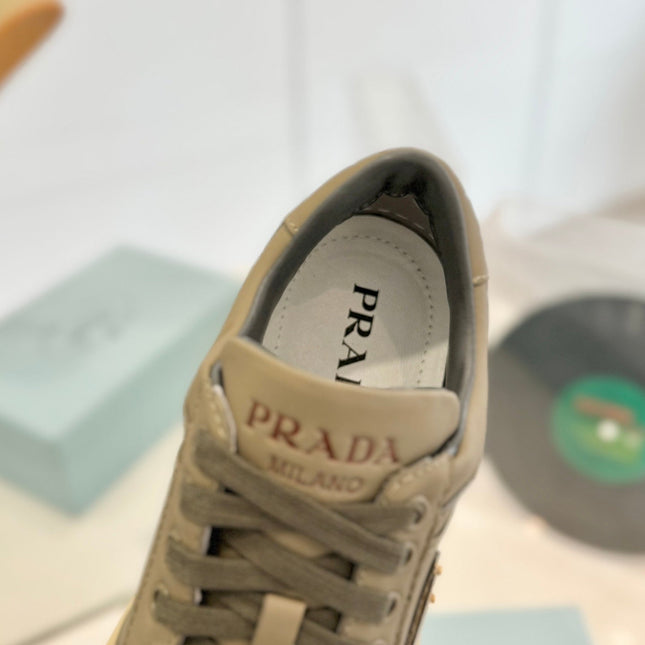 PRA DOWNTOWN PERFORATED SNEAKERS OLIVE CALFSKIN