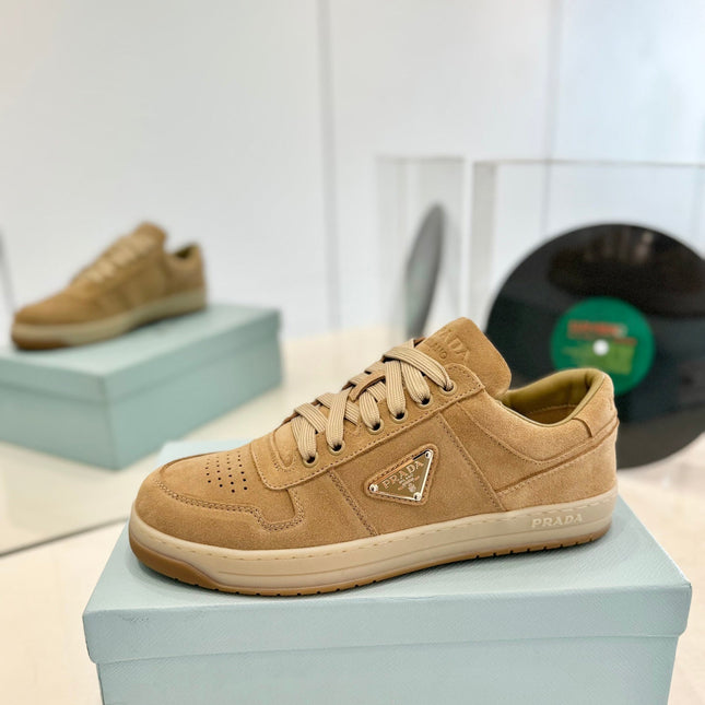 PRA DOWNTOWN PERFORATED SNEAKERS CAMEL SUEDE