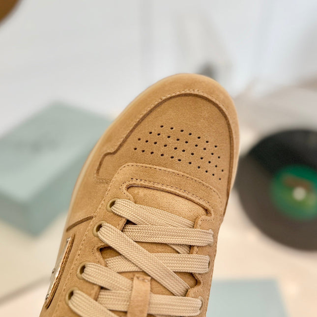 PRA DOWNTOWN PERFORATED SNEAKERS CAMEL SUEDE
