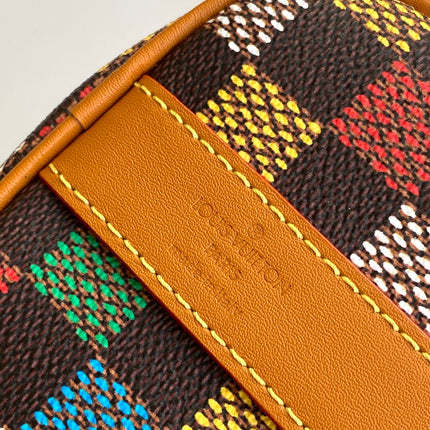 LV 25S KEEPALL BANDOULIÈRE BAG 25 IN MULTIPLE LV VERT DAMIER EBENE CANVAS