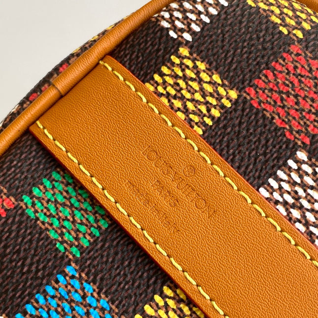 LV 25S KEEPALL BANDOULIÈRE BAG 25 IN MULTIPLE LV VERT DAMIER EBENE CANVAS