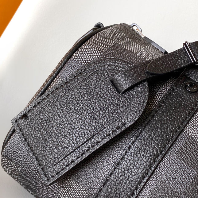 LV 25S KEEPALL BANDOULIÈRE 25 BAG IN DAMOFLAGE BLACK CALFSKIN