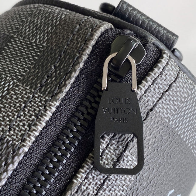 LV 25S KEEPALL BANDOULIÈRE 25 BAG IN DAMOFLAGE BLACK CALFSKIN