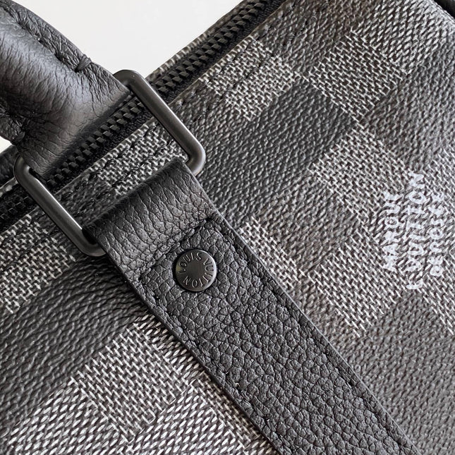 LV 25S KEEPALL BANDOULIÈRE 25 BAG IN DAMOFLAGE BLACK CALFSKIN