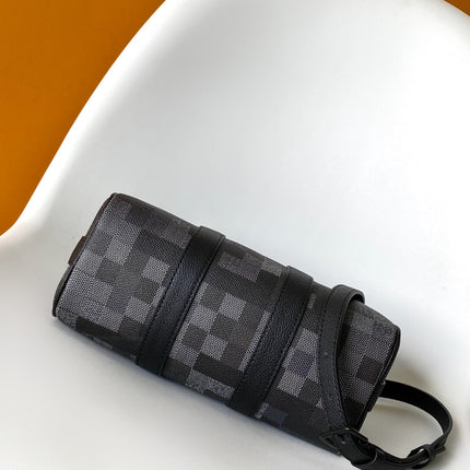 LV 25S KEEPALL BANDOULIÈRE 25 BAG IN DAMOFLAGE BLACK CALFSKIN