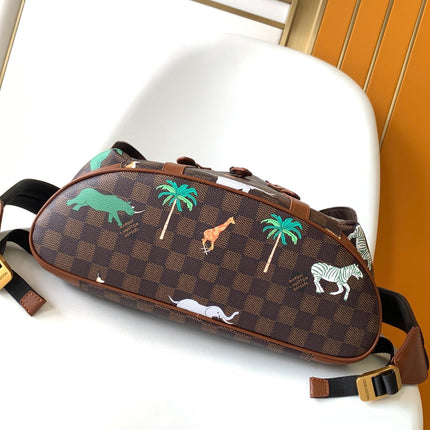 LV 25S CHRISTOPHER BACKPACK 48 IN DARK BROWN CALFSKIN GOLD HARDWARE