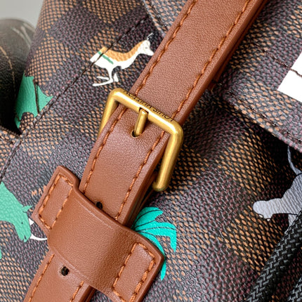 LV 25S CHRISTOPHER BACKPACK 48 IN DARK BROWN CALFSKIN GOLD HARDWARE