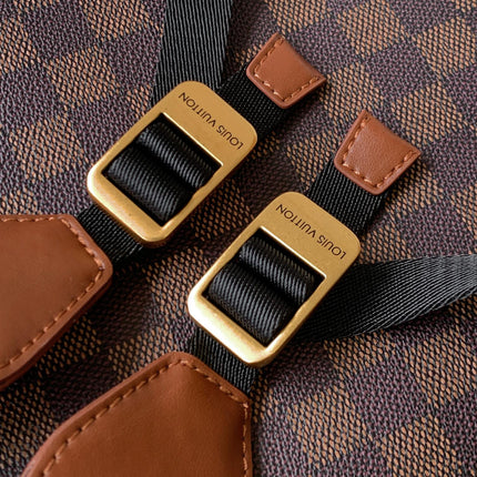 LV 25S CHRISTOPHER BACKPACK 48 IN DARK BROWN CALFSKIN GOLD HARDWARE