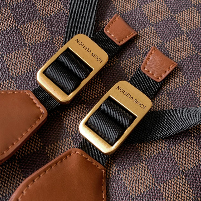 LV 25S CHRISTOPHER BACKPACK 48 IN DARK BROWN CALFSKIN GOLD HARDWARE