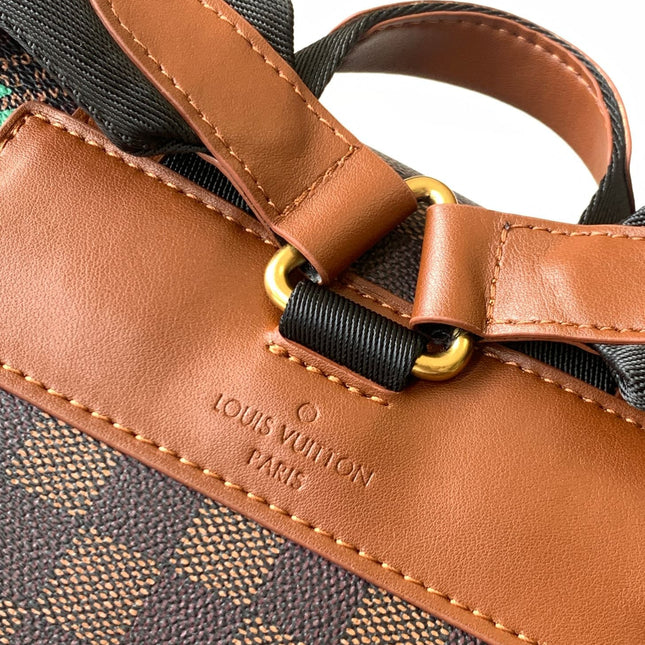 LV 25S CHRISTOPHER BACKPACK 48 IN DARK BROWN CALFSKIN GOLD HARDWARE