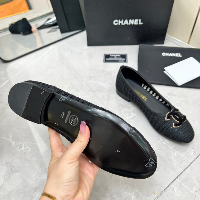 BALLET FLAT 10 MM IN BLACK RAFFIA