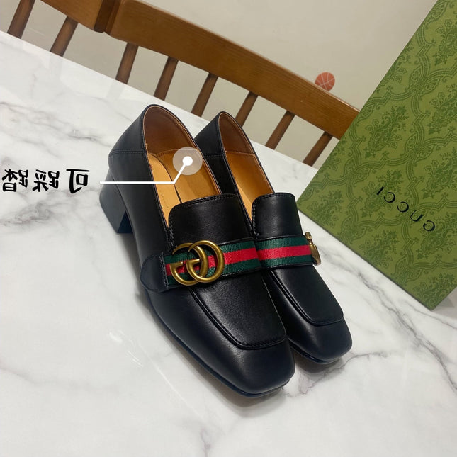GG LOAFER 35 CM IN BLACK CALFSKIN GOLD HARDWARE