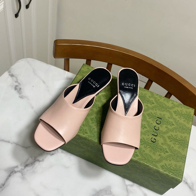 GG SILVER METAL HEEL 65 IN PINK CALFSKIN