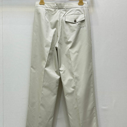 MIUMIU HIGH-WAISTED WIDE-LEG PANTS STYLE 52