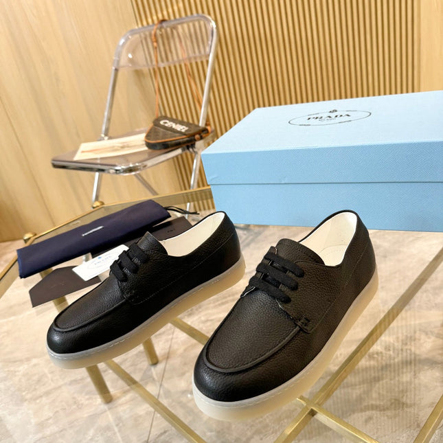 PRA LACE-UP SHOES BLACK CALFSKIN