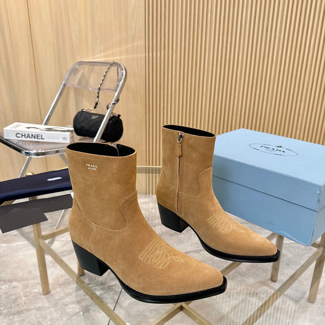 PRA ANKLE BOOTS IN TAN BROWN SUEDE