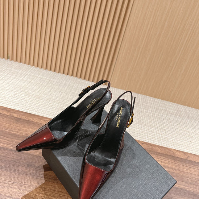 SL DUNE SLINGBACK PUMPS APPLE POLISHED CALFSKIN
