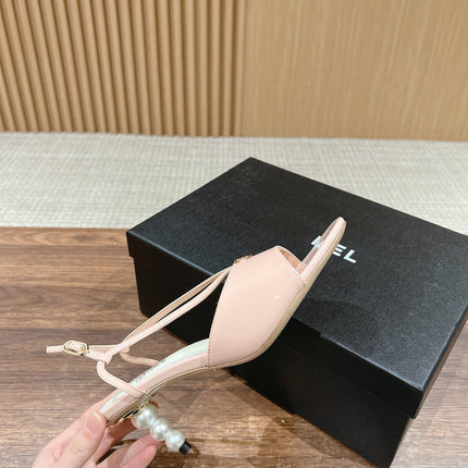 high heel 70 sandals pink white patent calfskin