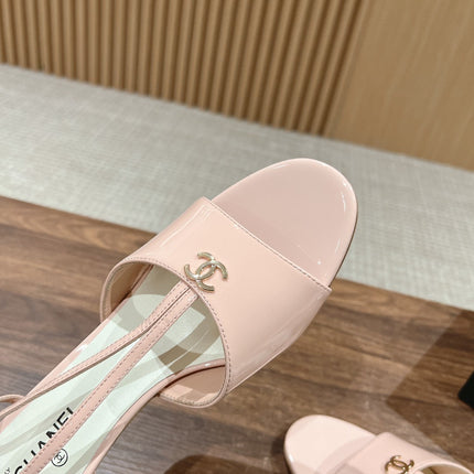 high heel 70 sandals pink white patent calfskin