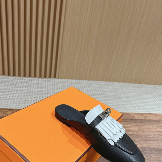 0Z Mule Fringed Black/White