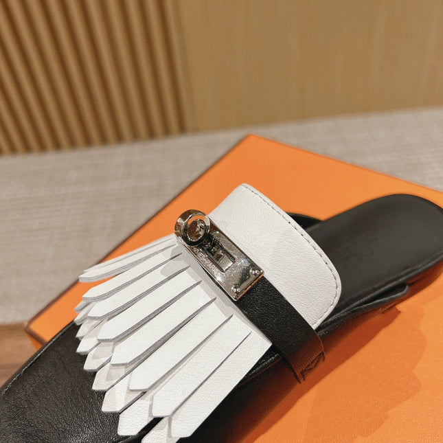 0Z Mule Fringed Black/White