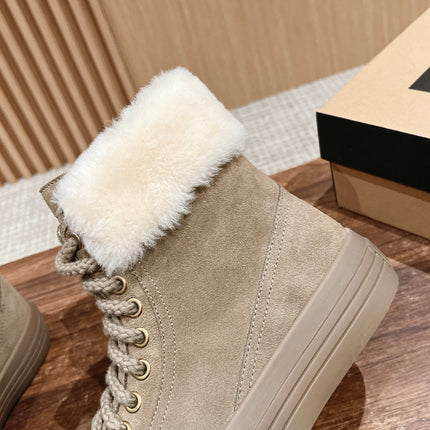 ANKLE BOOTS IN DESERT BROWN SUEDE AND CALFSKIN