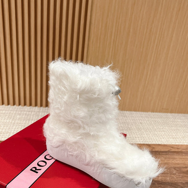 VIV' RANGERS SHEARLING ANKLE BOOT IN WHITE SHEEPSKIN