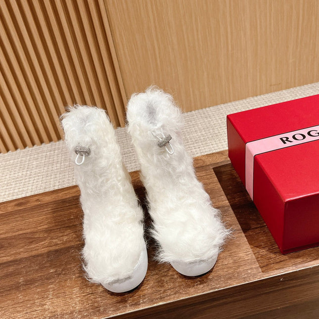 VIV' RANGERS SHEARLING ANKLE BOOT IN WHITE SHEEPSKIN