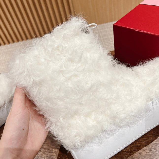 VIV' RANGERS SHEARLING ANKLE BOOT IN WHITE SHEEPSKIN