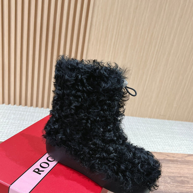 VIV' RANGERS SHEARLING ANKLE BOOT IN BLACK SHEEPSKIN