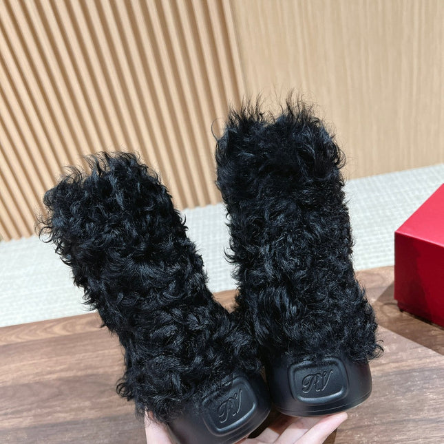 VIV' RANGERS SHEARLING ANKLE BOOT IN BLACK SHEEPSKIN