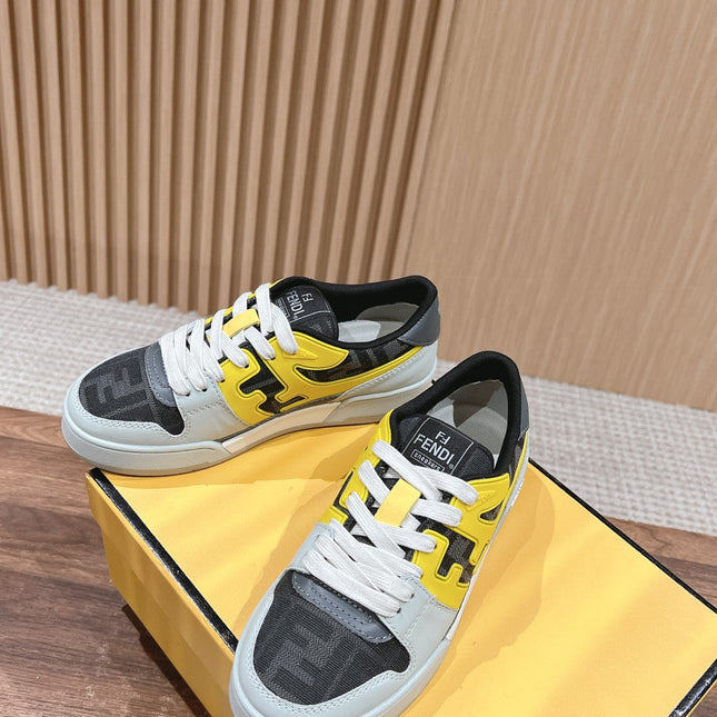 FENDI MATCH TRAINER IN MULTICOLOR CALFSKIN AND HIGH-DENSIITY FABRIC