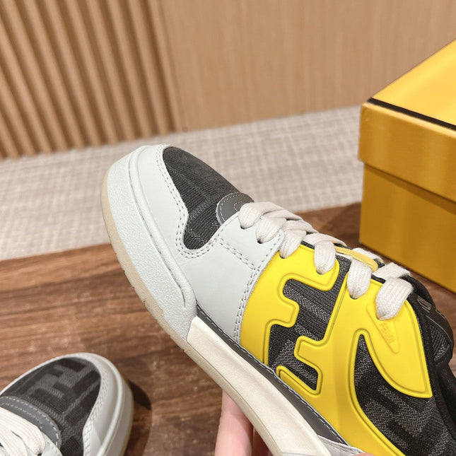 FENDI MATCH TRAINER IN MULTICOLOR CALFSKIN AND HIGH-DENSIITY FABRIC
