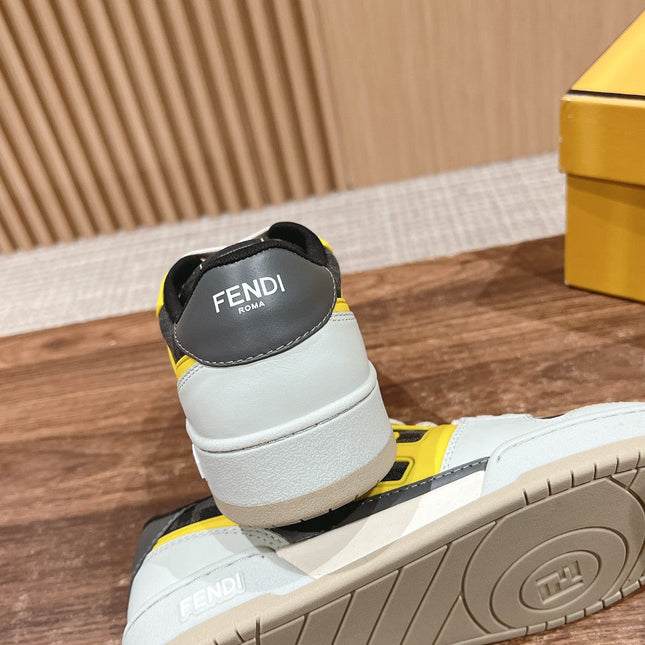 FENDI MATCH TRAINER IN MULTICOLOR CALFSKIN AND HIGH-DENSIITY FABRIC