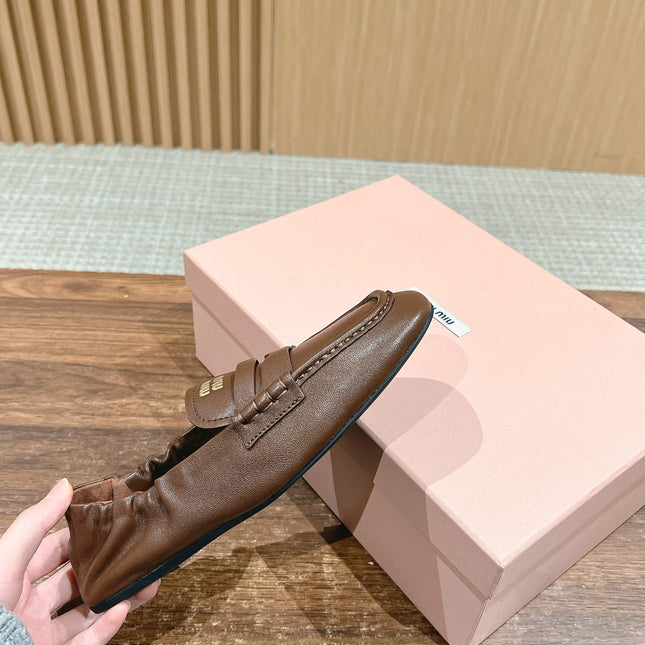 NAPPA LOAFERS IN PECAN BROWN LAMBSKIN