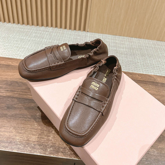 NAPPA LOAFERS IN PECAN BROWN LAMBSKIN