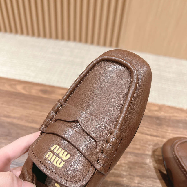 NAPPA LOAFERS IN PECAN BROWN LAMBSKIN