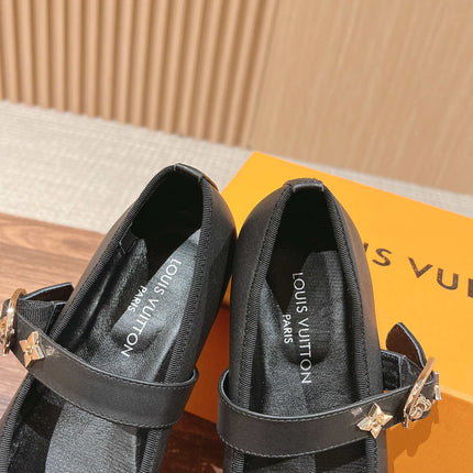 MARY JANE FLAT IN BLACK CALFSKIN 168943