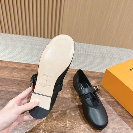 MARY JANE FLAT IN BLACK CALFSKIN 168943