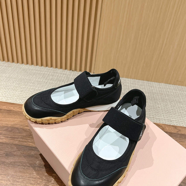 BALLET SHOES IN BLACK LAMBSKIN AND FABRIC ANTI-SLIP RUBBER SOLE