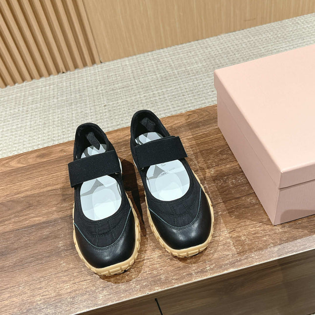 BALLET SHOES IN BLACK LAMBSKIN AND FABRIC ANTI-SLIP RUBBER SOLE