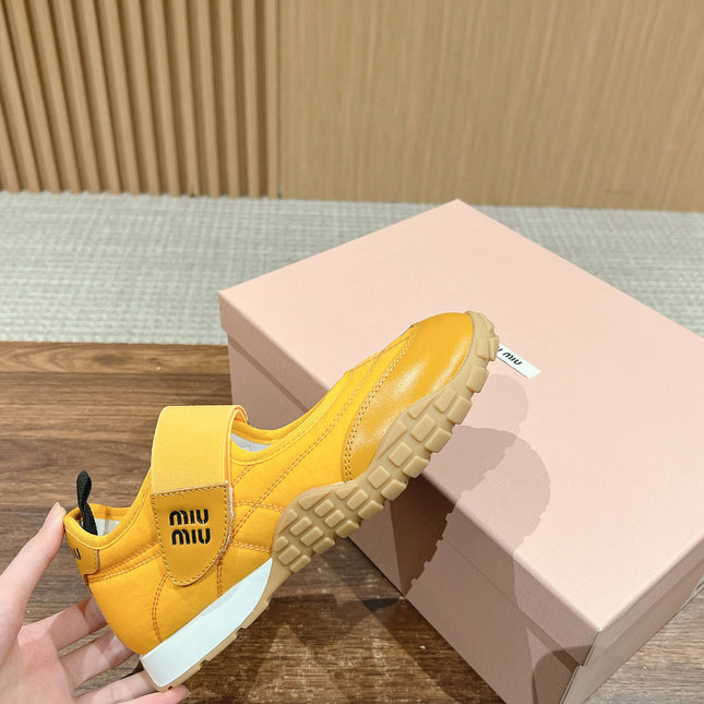 BALLET SHOES IN YELLOW LAMBSKIN AND FABRIC ANTI-SLIP RUBBER SOLE