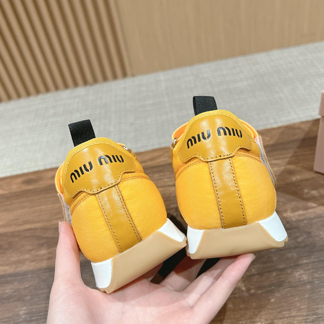 BALLET SHOES IN YELLOW LAMBSKIN AND FABRIC ANTI-SLIP RUBBER SOLE