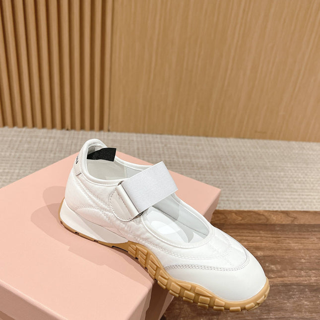 BALLET SHOES IN WHITE LAMBSKIN AND FABRIC ANTI-SLIP RUBBER SOLE