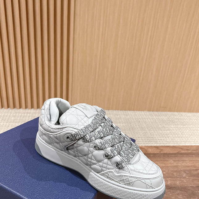 BY ERL B9S SKATER SNEAKER IN PALE GRAY CANNAGE LAMBSKIN