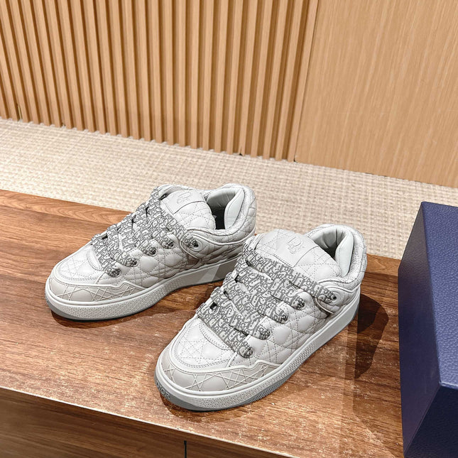 BY ERL B9S SKATER SNEAKER IN PALE GRAY CANNAGE LAMBSKIN