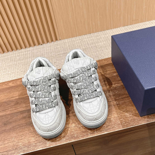 BY ERL B9S SKATER SNEAKER IN PALE GRAY CANNAGE LAMBSKIN