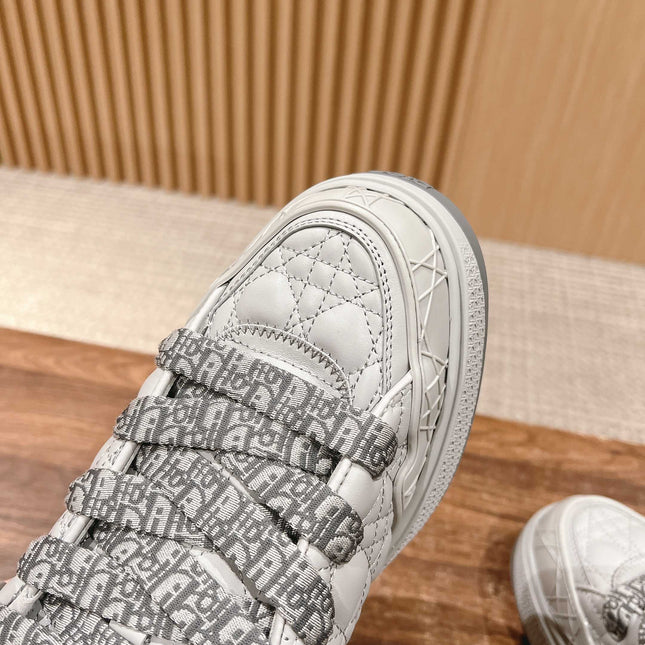 BY ERL B9S SKATER SNEAKER IN PALE GRAY CANNAGE LAMBSKIN