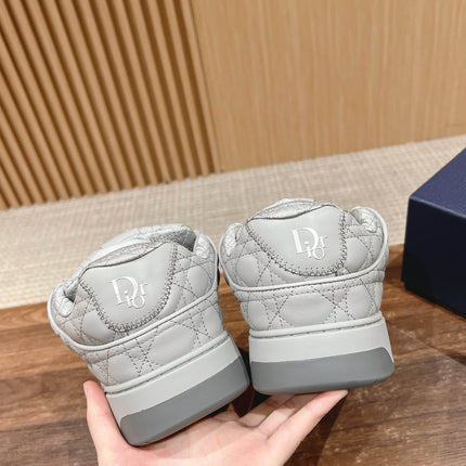BY ERL B9S SKATER SNEAKER IN PALE GRAY CANNAGE LAMBSKIN