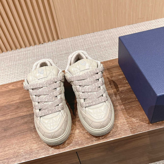 BY ERL B9S SKATER SNEAKER IN PARCHMENT BEIGE CANNAGE LAMBSKIN